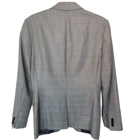 Express Blazer Mens 36R Gray Photographer Wool Fitted Suit Coat Jacket Career - Picture 9 of 9